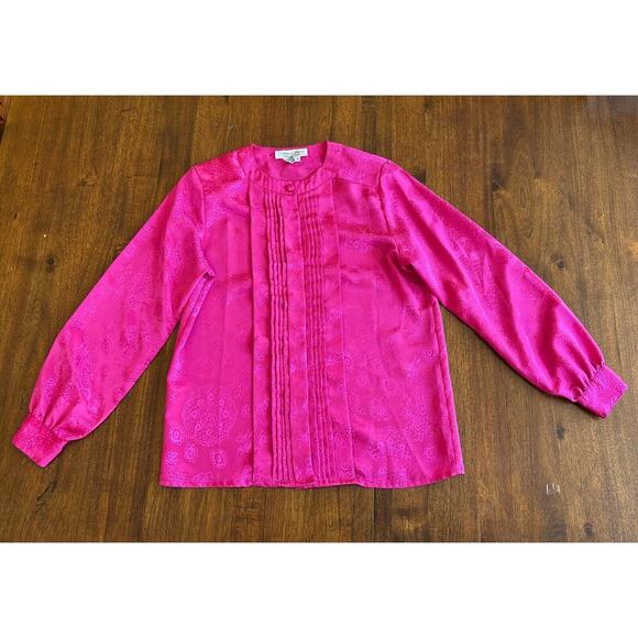 Vintage Laura and Jayne Collection blouse womens size 6 Fuschia - Picture 4 of 8